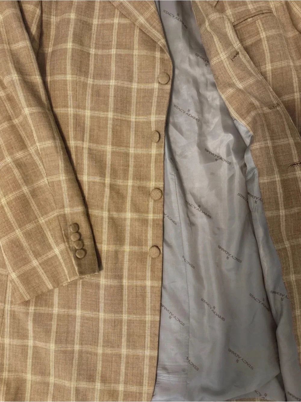 Stacy Adams Tan Plaid Sport Coat